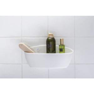 SPLASH držák, box, zásobník s přísavkou do koupekny na šampón, sprch. gel,jar KOZIOL (Barva bílá)