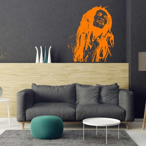 GLIX Bob Marley - samolepka na zeď Oranžová 75 x 90 cm