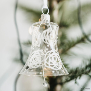 Vánoční ozdoba Rose Clear - zvoneček