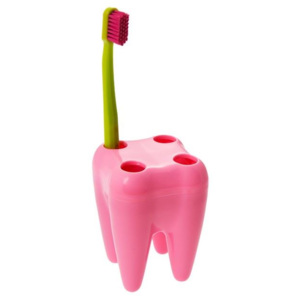 Zub - držák na kartáčky - růžový