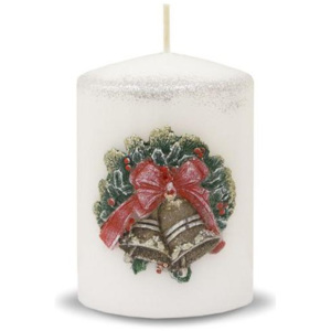 Bílá vánoční svíčka zvonky
