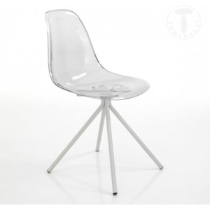Židle KALL-D WHITE TOMASUCCI (barva - průhledný methakrylát, nohy kovové bíle lakované)