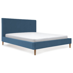 Modrá postel Vivonita Kent Velvety, 140 x 200 cm