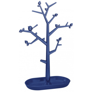Stojan, držák na šperky, náušnice, korále, klíče, drobnosti PI:P L strom, KOZIOL (arva - transp. tmavě modrý strom, tmavě modrá miska)
