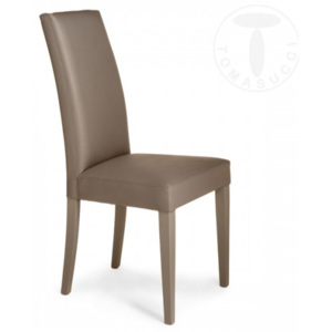 Židle JENNY SANDY TOMASUCCI (barva - šedohnědá, dřevo a syntetická kůže)