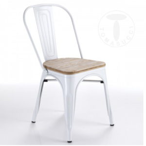 Židle TOMAX WOOD TOMASUCCI (barva - světlý dub, lesklý bílý kov)
