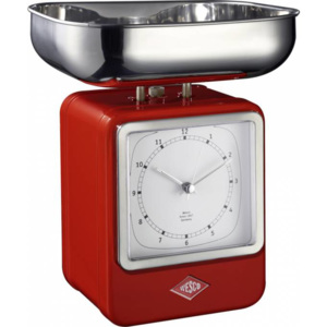 Kuchyňská váha na 4kg s hodinami Wesco (barva-červená)