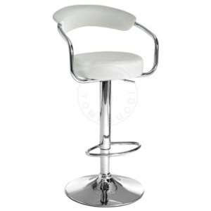 Barová židle CRUX WHITE TOMASUCCI (barva - bílá syntetická kůže/chromovaný kovový rám)