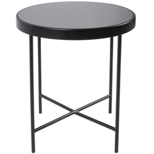 Kulatý černý stolek se skleněnou deskou, Vemzu