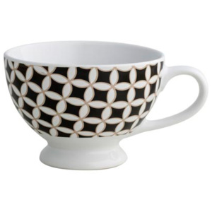 Šálek na čaj, cappuccino Alhambra BRANDANI (barva - porcelán, bílá/černá)