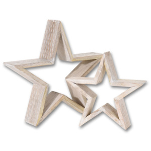 Dřevěná vánoční hvězda 30cm, 2 díly