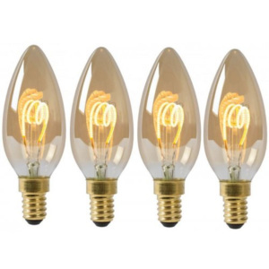 LUCIDE Lamp LED Filament Candle 4x 3W 115M 2200K Amber žárovka, zářivka