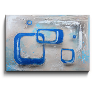 Obraz ručně malovaný modrá abstrakce M022
