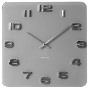 Nástěnné čtvercové hodiny Vintage 35 cm Karlsson (Barva - šedá)