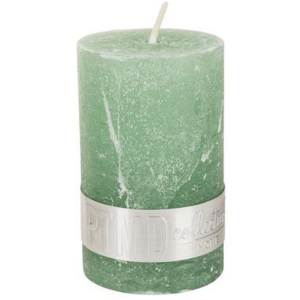 Zelená rustikální svíčka 8x5cm