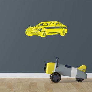GLIX BMW G11 - samolepka na zeď Žlutá 120 x 45 cm