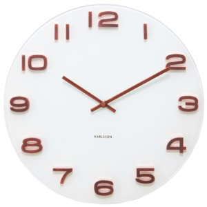 Nástěnné kulaté hodiny Vintage Copper Numbers 35 cm Karlsson (Barva - bílá)