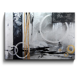 Abstrakce ručně malovaný obraz v černobílém stylu M010