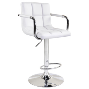 Designová bílá barová židle LEORA
