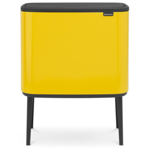Žlutý odpadkový koš se 3 přihrádkami Brabantia BO Touch Bin, 3x 11 l