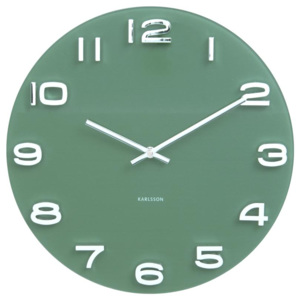 Nástěnné kulaté hodiny Vintage 35 cm Karlsson (Barva - zelená)