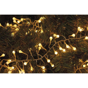 LED vánoční řetěz – ježek, 2,4m, venkovní, teplá bílá, čas