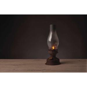 LED lucerna vintage – petrolejka, 3×AA, teplá bílá, časovač
