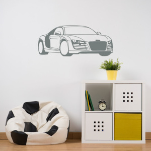 GLIX Audi - samolepka na zeď Šedá 75 x 30 cm