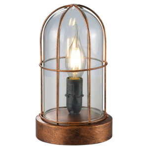 Stolní lampa Birte, měděná TRIO (barva- měděná patina, sklo/kov)