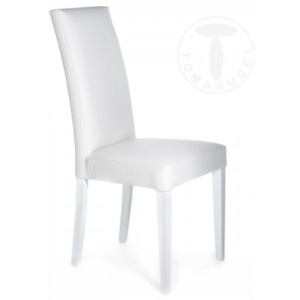 Židle JENNY WHITE TOMASUCCI (barva - bílá, dřevo a syntetická kůže)