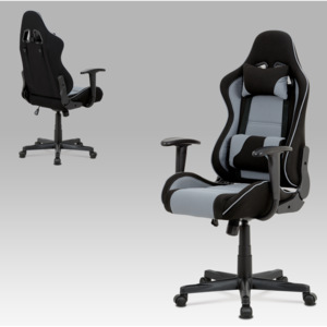 Artium Kancelářská židle, černá-šedá látka, houpací mech, plastový kříž - KA-E827 GREY