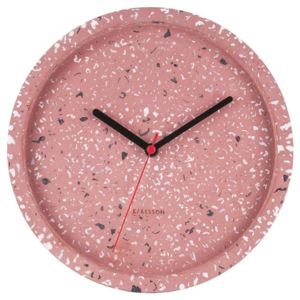 KARLSSON Nástěnné růžové kameninové hodiny Tom Tarazzo, Vemzu