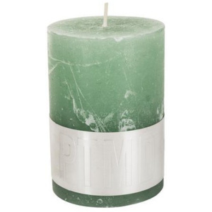 Zelená rustikální svíčka PTMD 10x7cm