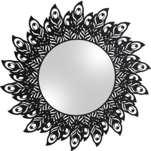 PRESENT TIME Zrcadlo s černým rámem Peacock Feathers, Vemzu