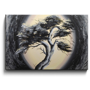 Abstraktní ručně malovaný obraz strom M158