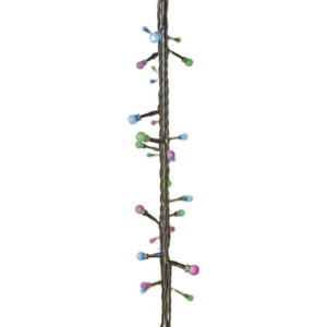 Emos LED světelný cherry řetěz – kuličky, 4m, zel./m./růž., čas