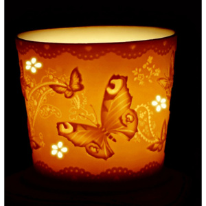 Porcelánový svícen na votivní svíčku Motýl