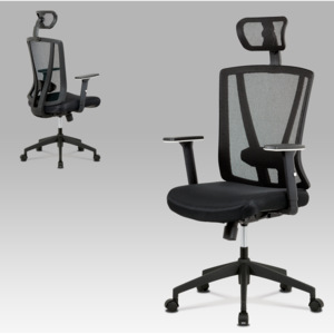 Artium Kancelářská židle, černá MESH+síťovina, plastový kříž, synchronní mechanismus - KA-H110 BK