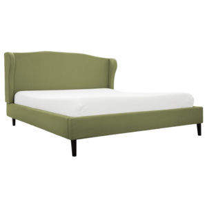 Zelená postel s černými nohami Vivonita Windsor, 140 x 200 cm