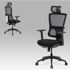 Artium Kancelářská židle, černá látka+síťovina, synchronní mech., plastový kříž - KA-M04 BK