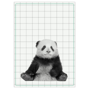 Bavlněná kuchyňská utěrka panda Panda Present Time (Barva- zelenošedá)