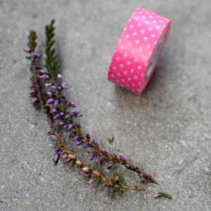 Washi páska "růžová s puntíkem" 15 mm x 7 m