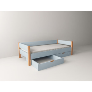 Dětská postel SCANDIC s úložným prostorem, modrá, 90x200