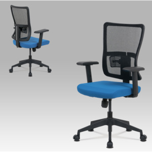Artium Kancelářská židle, modrá látka+černá síťovina, houpací mech., plastový kříž - KA-M02 BLUE