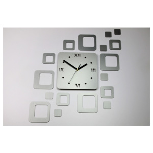 Mazur 3D nalepovací hodiny Roman Quadrat šedé
