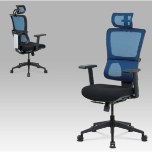 Artium Kancelářská židle, černá látka+modrá síťovina, synchronní mech., plastový kříž - KA-M04 BLUE