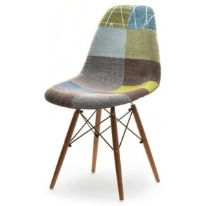 Jídelní židle MALWA patchwork, masiv, ořech