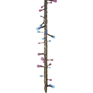 Emos LED světelný cherry řetěz – kuličky, 4m, modrá/růžová, čas