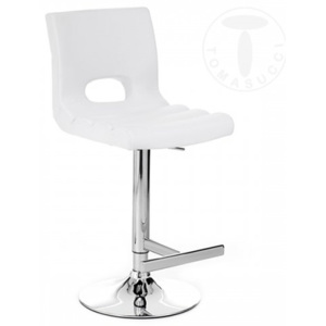 Barová židle SEM TOMASUCCI (barva - bílá syntetická kůže/chromovaná kovová noha)