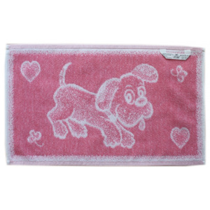 Dětský ručník 30x50 Pes růžový, Velikost 30x50